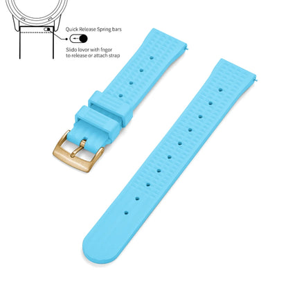 JUELONG – bracelets de montre en caoutchouc gaufré FKM, à dégagement rapide, étanche, Durable, en caoutchouc fluoré, 20mm 22mm, pour montre de plongée traditionnelle