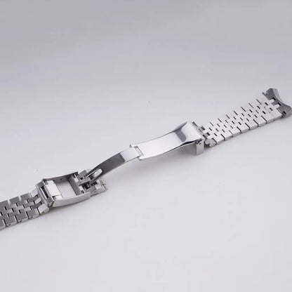 Cinturino per Black Bay 41/Black Bay 58, 20 mm 22 mm, bracciale di lusso in acciaio argentato con estremità ricurve, chiusura Oyster