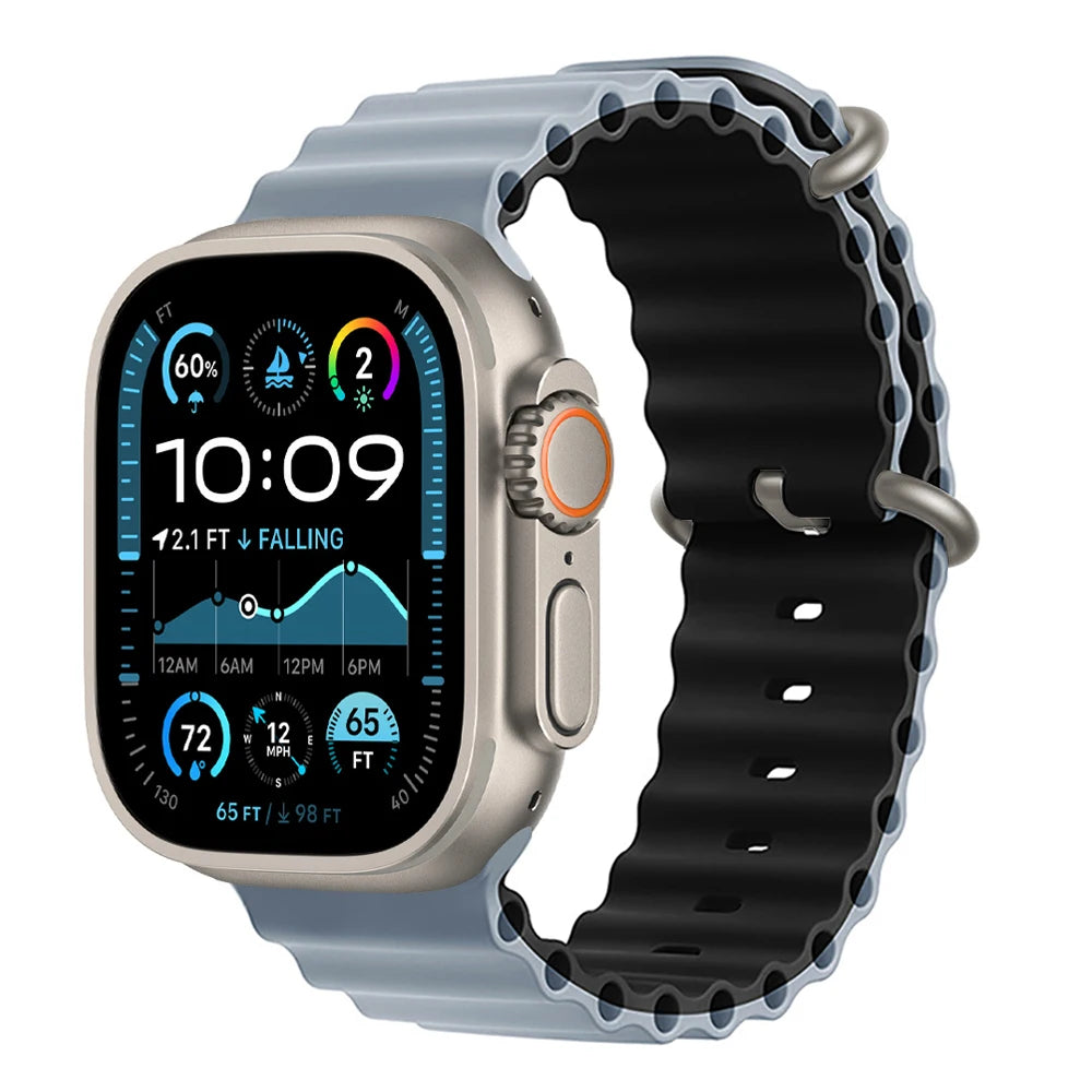 Bracelet Ocean pour Apple Watch Ultra 3 2, 49mm 46mm 44mm 40mm 45mm 41mm 42mm, Correa Bracelet iWatch Series 11 10 9 SE 8 7 6 5 4