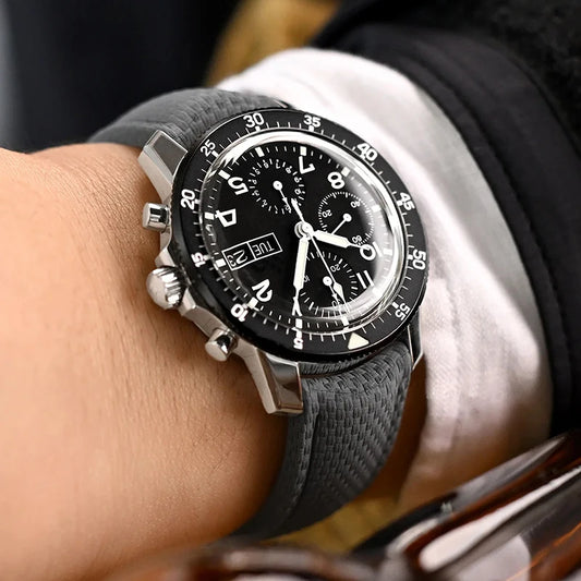Bracelet de montre en caoutchouc fluoré FKM 18/19/20/21/22/24 mm avec boucle déployante universelle pour hommes, bracelet de remplacement CTS pour Seiko et Omega