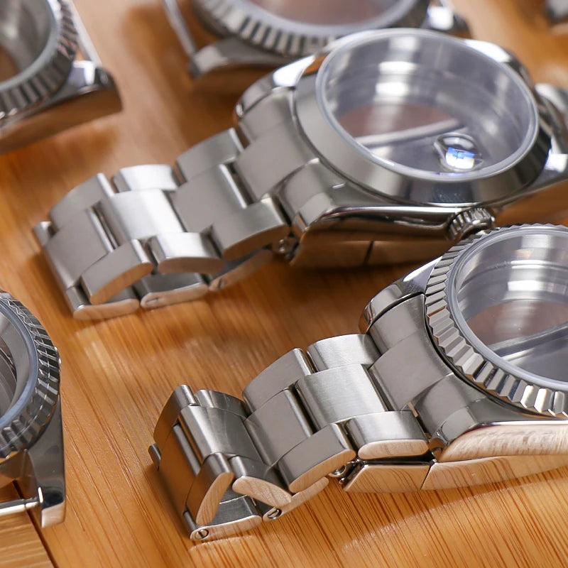 NH35 Watch Accessories, 36mm/39mm Stainless Steel Watch Case for Seiko NH35 NH38 NH36, 28.5mm Movement, Datejust Oyster Dial, Parts