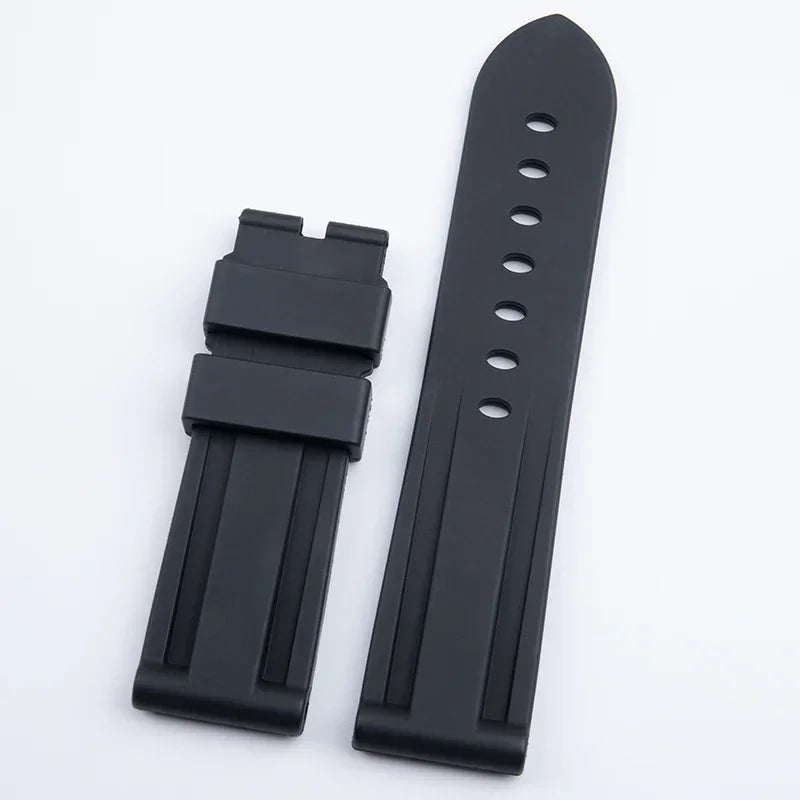 Accessoires intelligents universels, bracelet de montre en caoutchouc FKM souple de 22/24mm, adapté au bracelet Panerai, boucle à ardillon PAM441/111