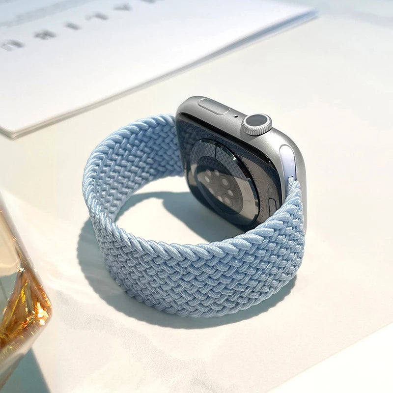 Bracelet tressé Solo Loop pour Apple Watch, 46mm 44mm 40mm 45mm 41mm 42mm, Correa, iWatch Series 11 10 9 SE 8 7 6 5 4 3