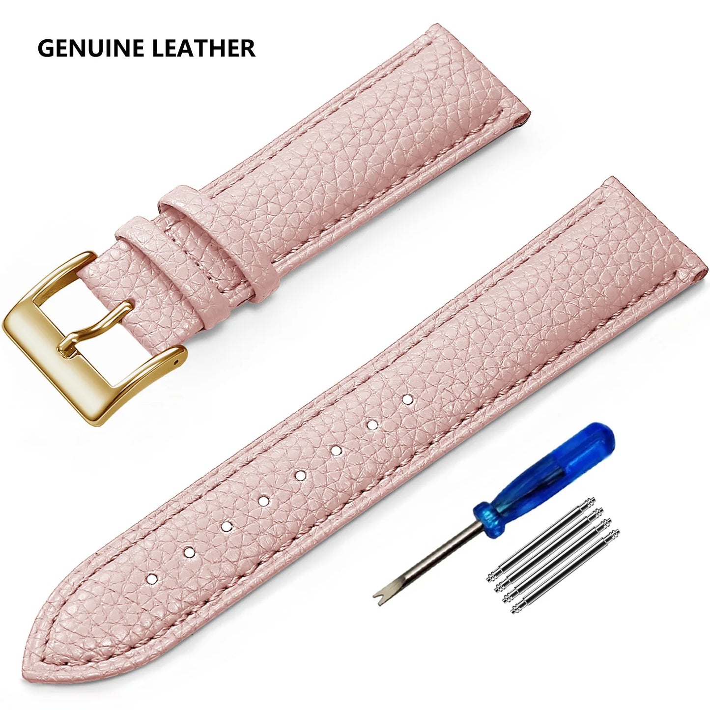 SAMCO Genuine Leather Watch Strap for Men and Women, 12mm, 14mm, 16mm, 18mm, 19mm, 20mm, 21mm, 22/24mm, High Quality Watch Strap, Watch Strap + Tool