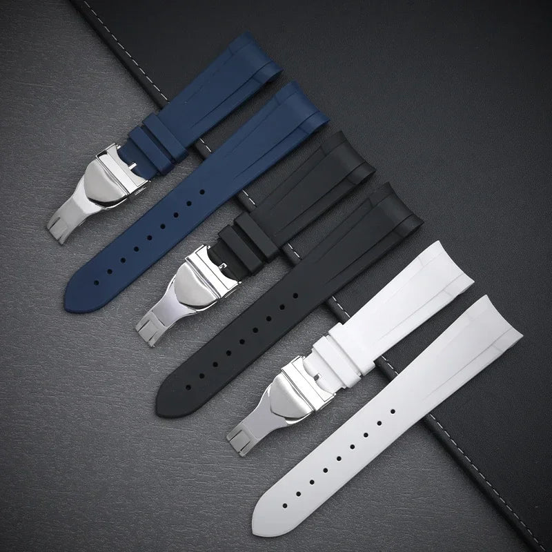 Bracelet de montre en caoutchouc fluoré FKM, extrémité incurvée de 22mm, pour bracelet Tudor Black Bay Pelagos, bracelet de montre Black Bay GMT ChronoHeritage, cadran de 41mm
