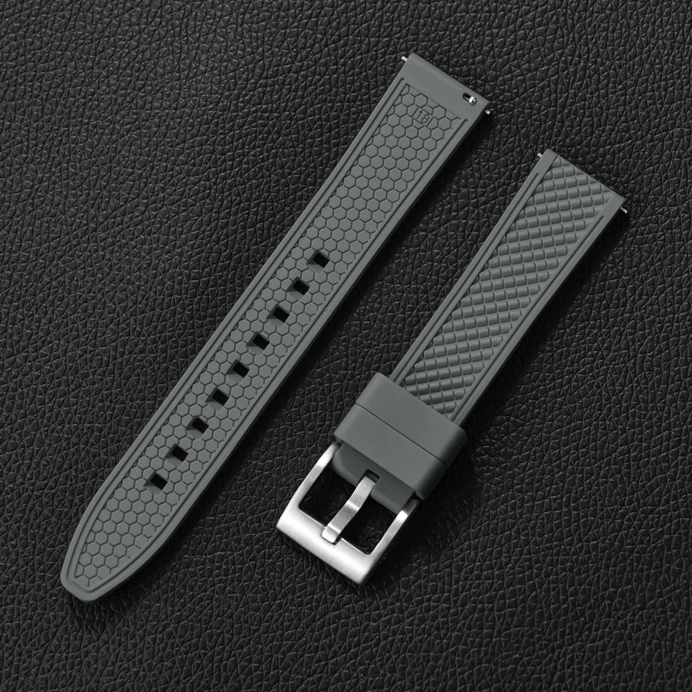 Bracelet en caoutchouc fluoré FKM, 18mm 20mm 22mm 24mm, Bracelet de montre à dégagement rapide pour plongée Omega Seiko Tissot Rolex, ceinture universelle