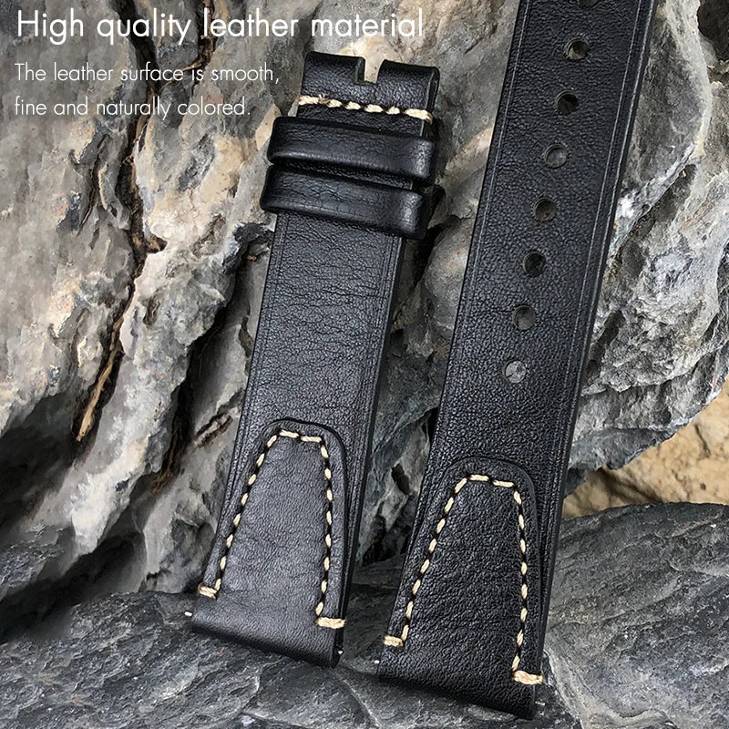 Cinturino per orologio vintage fatto a mano in vera pelle, 17mm 18mm 19mm 20mm 21mm 22mm 23mm 24mm, marrone scuro, nero, morbido, da uomo