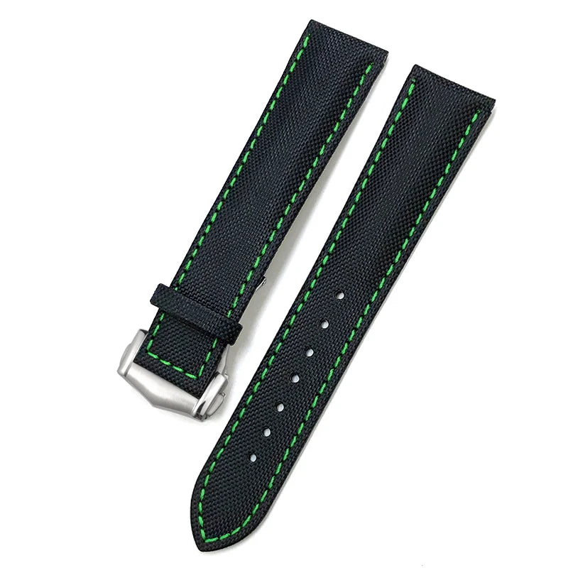 Cowhide Nylon Watch Strap for Omega Seamaster, SEIKO, IWC, Longines, Tudor, 19mm, 20mm, 21mm, 22mm, Fabric Canvas Watchband