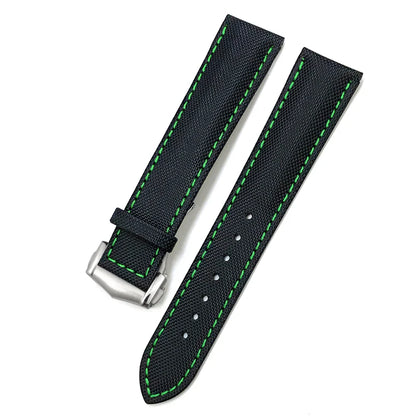 Cowhide Nylon Watch Strap for Omega Seamaster, SEIKO, IWC, Longines, Tudor, 19mm, 20mm, 21mm, 22mm, Fabric Canvas Watchband
