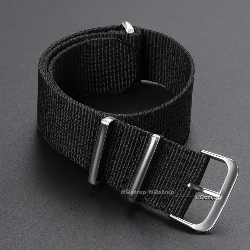 16mm 18mm 20mm 22mm bracelet de sport militaire en Nylon tissu en Nylon accessoires de ceinture bandes de boucle de ceinture bracelet de montre noir pour Omega pour Seiko