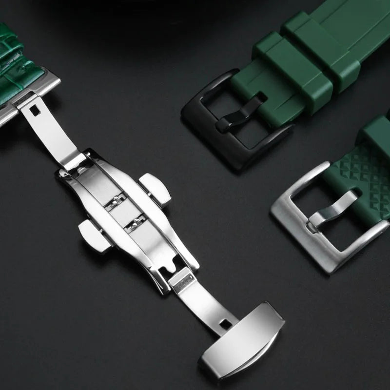 Cinturini per orologi in gomma verde premium – Sport – Disponibili varie texture – 1 pezzo