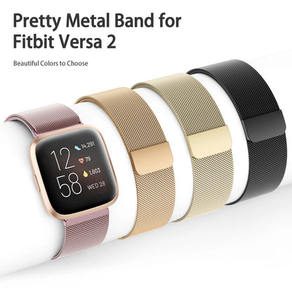 Bracelet magnétique en métal pour Fitbit Versa 1/Versa 2/versa 3/Versa 4, Bracelet pour Fitbit Versa Lite/Sense 2