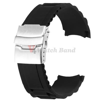 Cinturino in gomma siliconica con estremità curva, 16 mm, 18 mm, 20 mm, 22 mm, 24 mm, 26 mm, per uomo e donna, impermeabile, chiusura pieghevole.