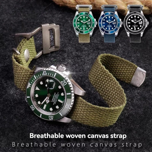 Per Rolex Submariner verde/nera, Tudor Black Bay, Seiko 5, Hamilton cachi - cinturino militare in tela stile vintage 20 22mm