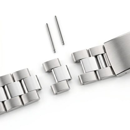 Bracelet de montre universel en acier inoxydable massif, 18, 20, 22, 24mm, extrémité droite, bracelet en métal, bracelet de remplacement pour hommes