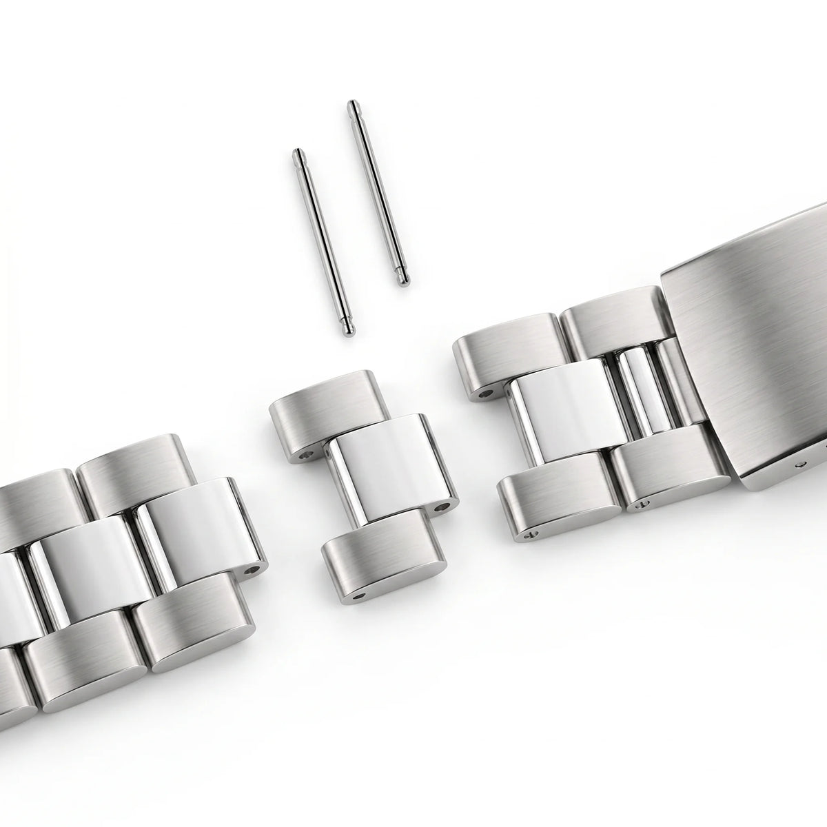Bracelet de montre universel en acier inoxydable massif, 18, 20, 22, 24mm, extrémité droite, bracelet en métal, bracelet de remplacement pour hommes