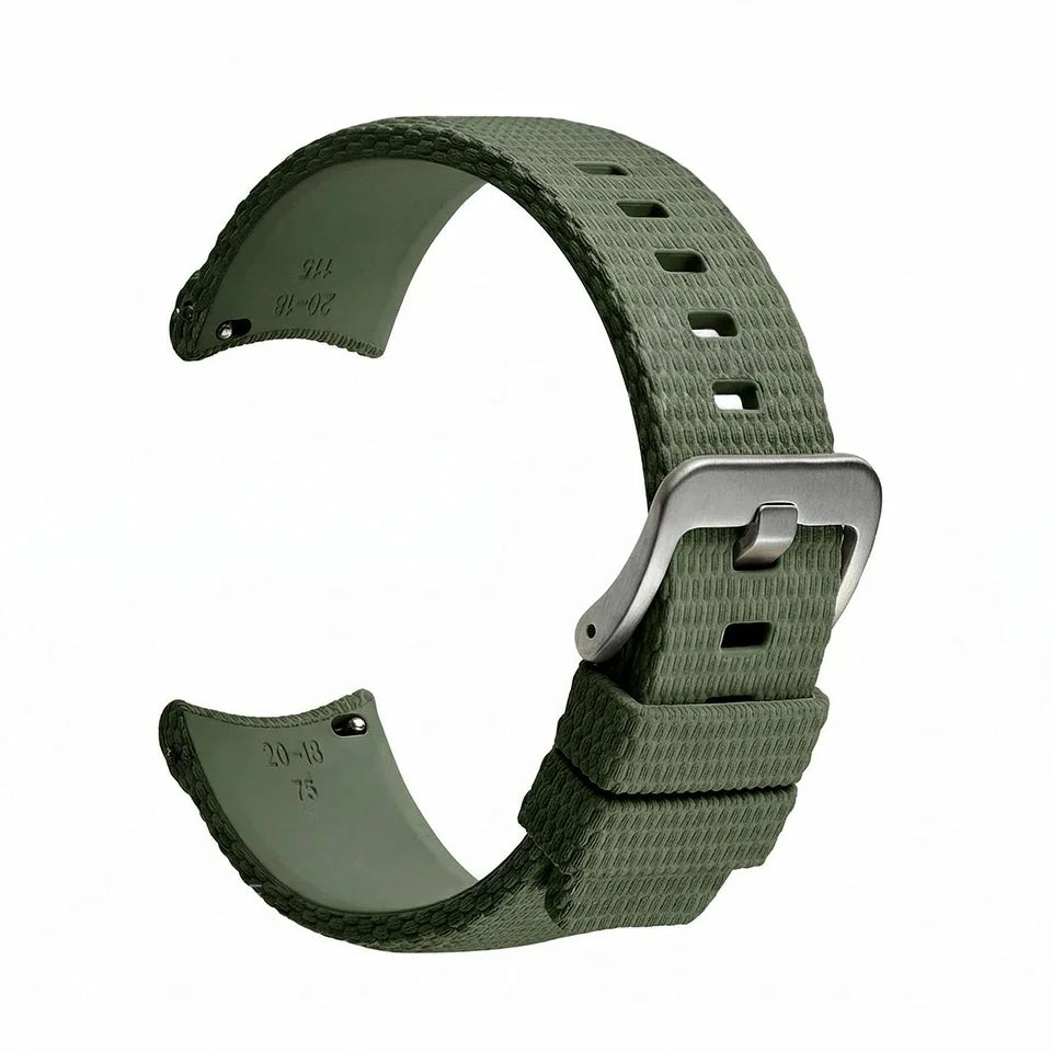 New Curved End Rubber Watch Bands 20mm, Military Watch Strap 21mm 22mm, FKM Watch Straps for Omega Swatch Men