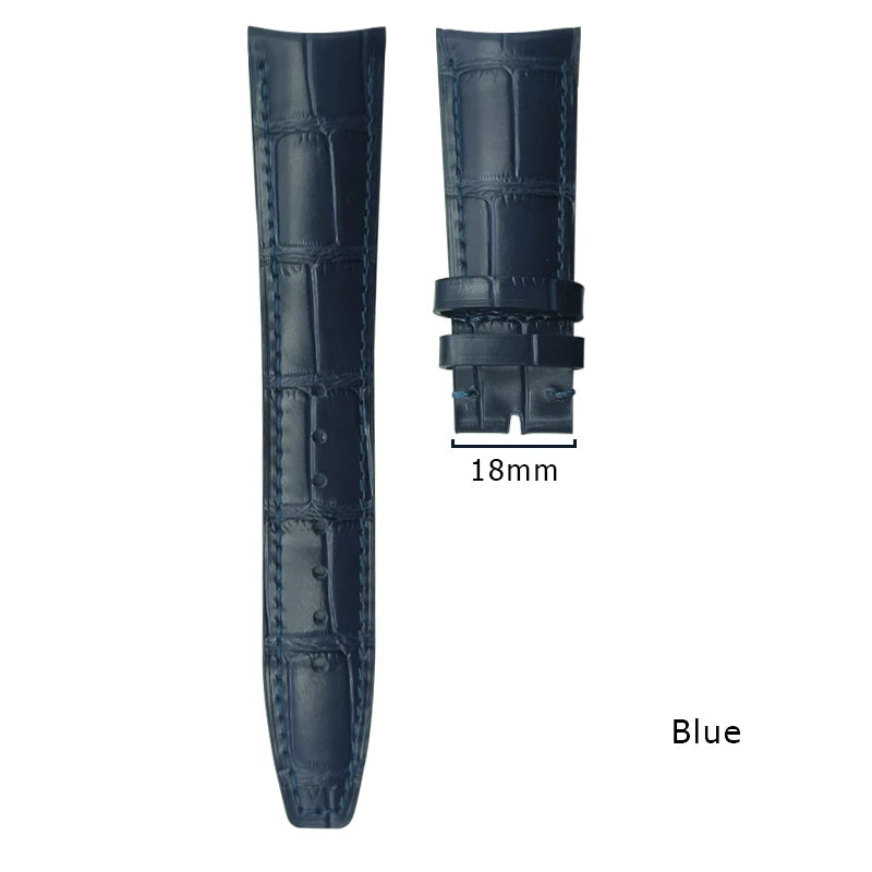 Curved end watch strap for IWC PILOT Portugieser Portofino 20mm 21mm 22mm genuine calfskin watchband high quality cowhide strap