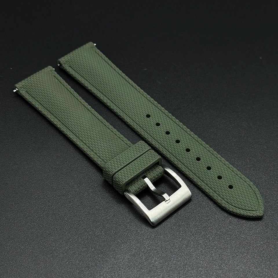 18/19/20/21/22mm Premium Grade FKM Woven Pattern Watch Strap Quick Release Men Women Universal Band Fluororubber Dive Bracelet