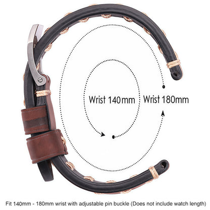 Handmade Watch Straps with Retro Stainless Steel Buckle 22mm 24mm Men Women Genuine Leather Watch Band Bracelet Belt Watch Accessory