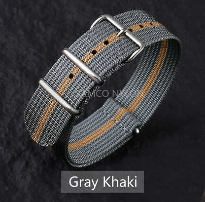 Bracelet de montre en Nylon nervuré 20mm 22mm bracelets de montre confortables boucle militaire lavable Blet pour hommes bracelets de montre