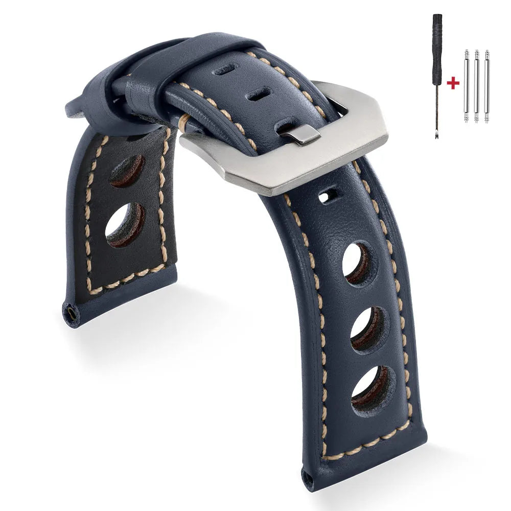 Bracelet de montre Vintage en cuir de vache, 20mm 22mm 24mm 26mm, bracelet de montre en cuir véritable pour femmes et hommes, ceinture avec boucle ardillon