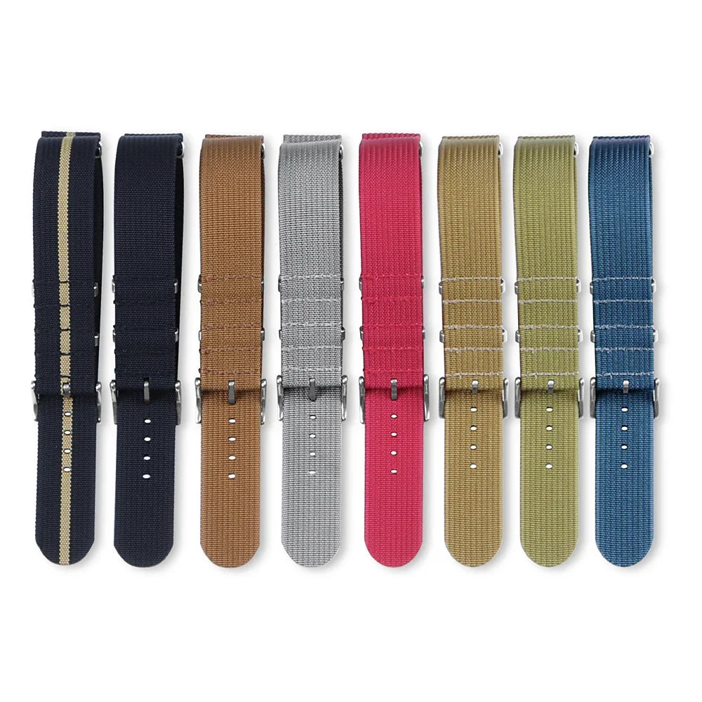 Cinturino per orologio in Nylon di alta qualità 20mm 22mm per orologio militare casual, fibbia nera, ricambio per cinturino sportivo militare, marrone, verde