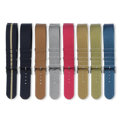 Cinturino per orologio in Nylon di alta qualità 20mm 22mm per orologio militare casual, fibbia nera, ricambio per cinturino sportivo militare, marrone, verde
