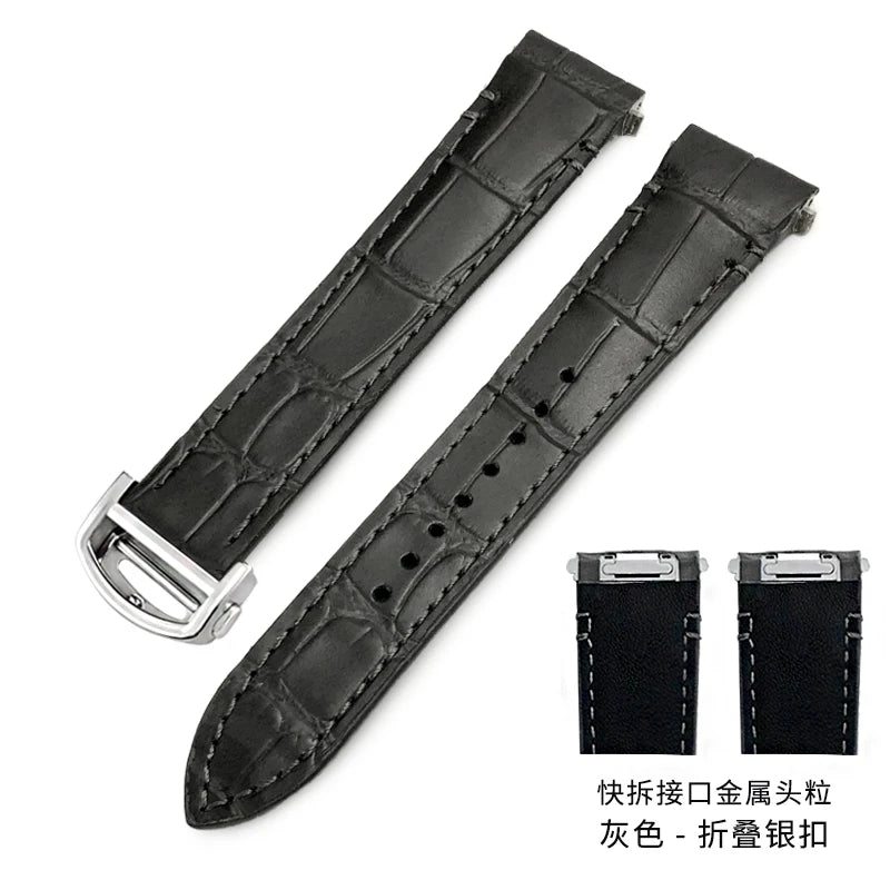Bracelet en cuir de vache pour montre Cartier Santos WSSA0009 WSSA0018, vert, marron, noir, 21mm, bracelet de montre en cuir à dégagement rapide pour hommes