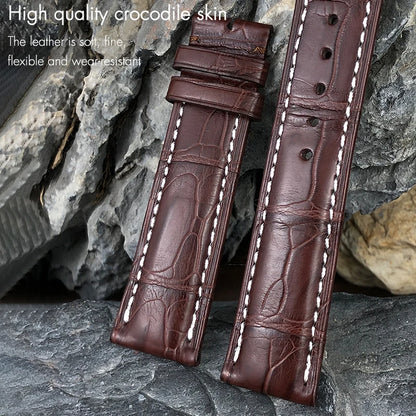 Cinturino di lusso in pelle di coccodrillo, 19mm, 18mm, 20mm, 21mm, 22mm, per Longines Master, fibbia déployante, da donna e da uomo