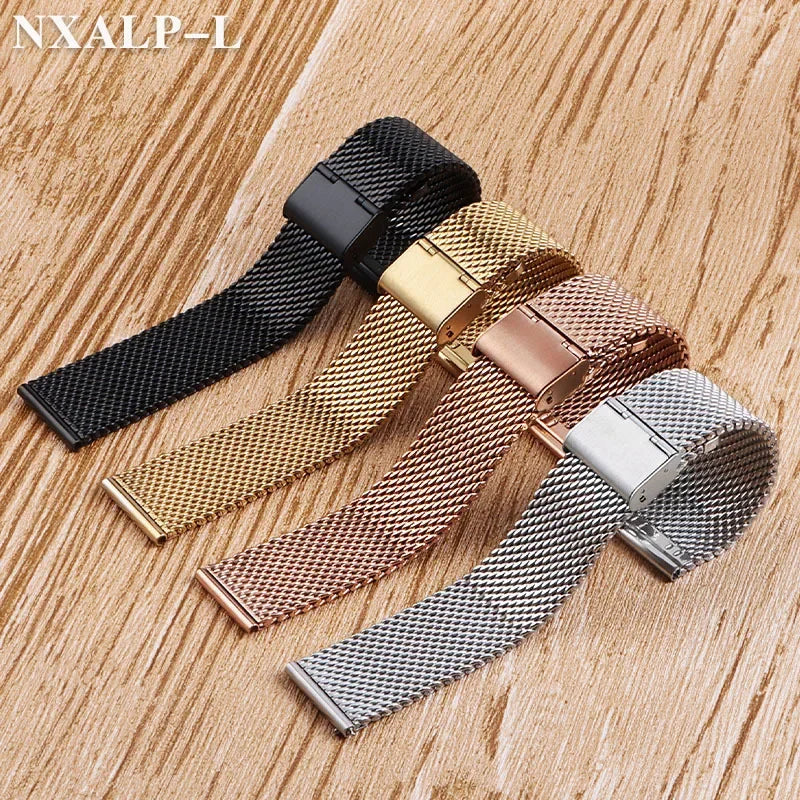 Bracelet de montre en acier inoxydable, boucle en maille milanaise 1.0, 18mm 20mm 22mm 24mm, Bracelet de 3mm d'épaisseur pour DW pour Omega