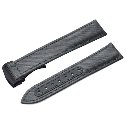 Bracelet de montre en Nylon en tissu voile, 20mm 22mm, en cuir, pour Omega Seamaster Swatch, boucle pliante, Bracelet universel