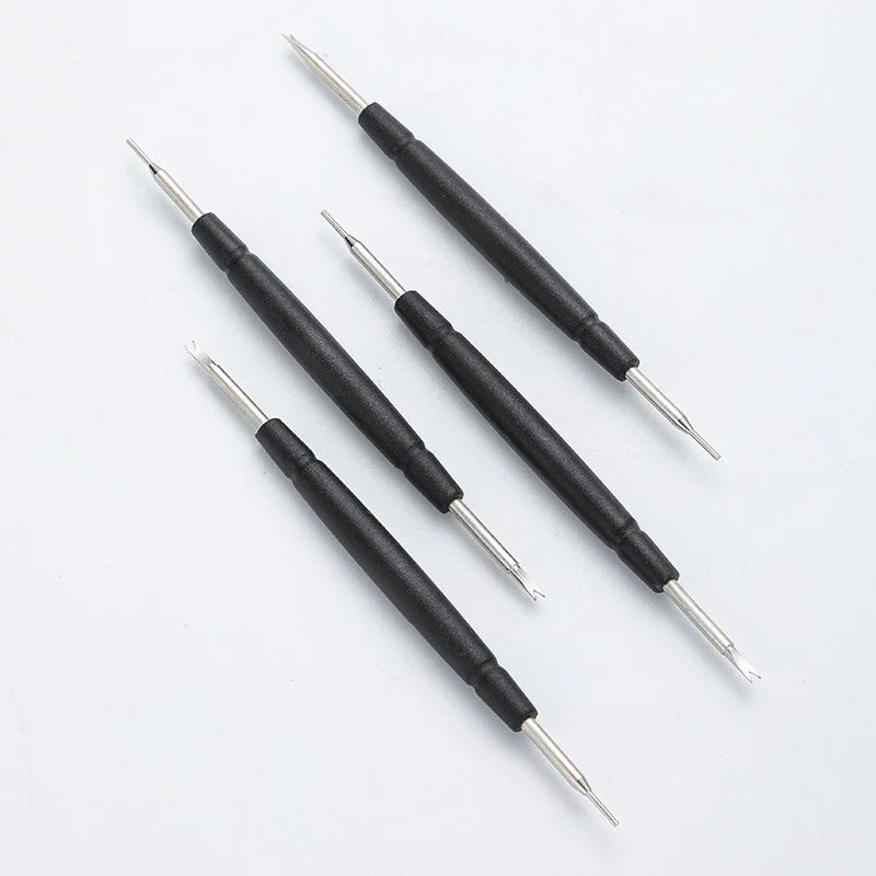 Kit di riparazione orologi da 2 pezzi: Strumento di rimozione delle barrette a molla per la regolazione del cinturino dell'orologio, strumento da orologiaio