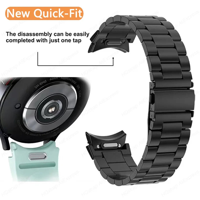 Titanium and Stainless Steel Bracelet, for Samsung Galaxy Watch 6 Classic 43 47mm 40/44mm, for Galaxy Watch 6 5 4, gapless