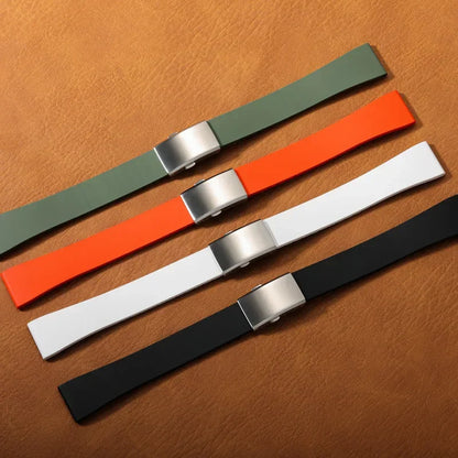 Cinturino per orologio in gomma FKM, regolabile, a sgancio rapido, universale, impermeabile, 11 colori, 18 mm, 19 mm, 20 mm, 21 mm, 22 mm