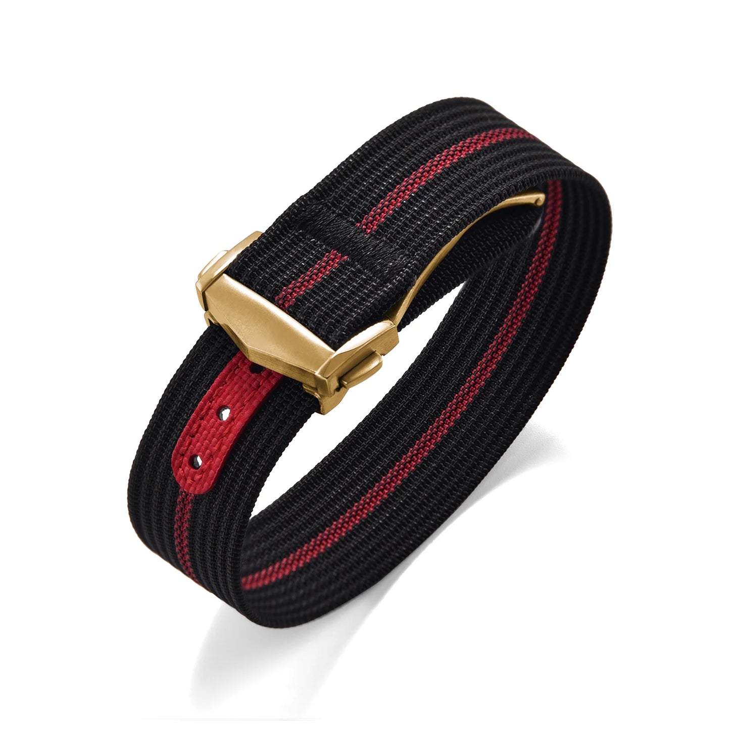 Ribbed Nylon Military Watch Strap 18mm 20mm 22mm with FKM Rubber Deployment Buckle, Sports Bracelet for Men Omega/Tudor/Seiko