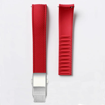 Bracelet de montre en caoutchouc fluoré FKM 18/19/20/21/22/24 mm avec boucle déployante universelle pour hommes, bracelet de remplacement CTS pour Seiko et Omega