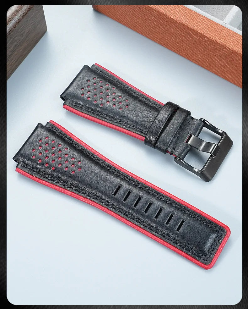 Pour Bell Ross B & R BR01 BR03 bracelet de montre en cuir véritable souple de haute qualité BR convexe 24mm peau de vache hommes bracelet de montre accessoires