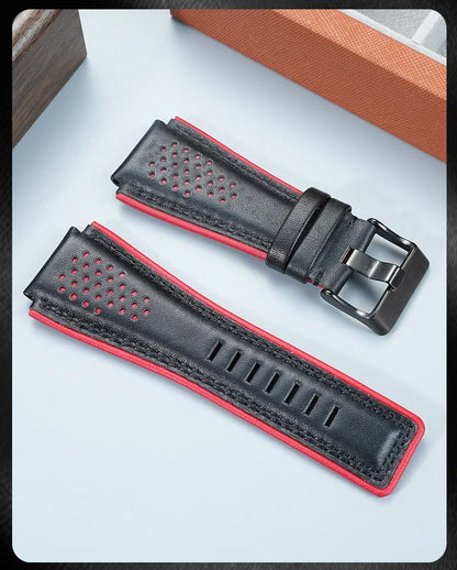 Pour Bell Ross B & R BR01 BR03 bracelet de montre en cuir véritable souple de haute qualité BR convexe 24mm peau de vache hommes bracelet de montre accessoires