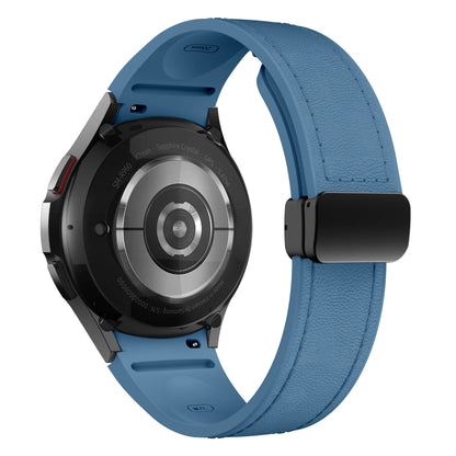 Bracelet en cuir véritable + silicone pour Samsung Galaxy Watch 6 5 7 44mm 40mm 20, Galaxy Watch 6 4 Classic 47mm 46mm 43mm 42mm