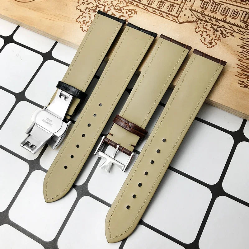 Bracelet de montre en cuir véritable de vache, 19mm, 20mm, 21mm, 22mm, adapté pour Vacheron Constantin, bracelet de montre en cuir de veau crocodile, noir et marron