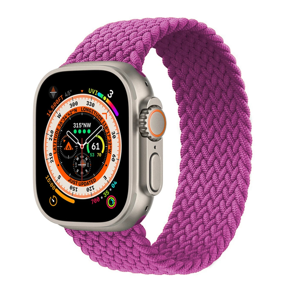 Bracelet tressé Solo Loop pour Apple Watch, 46mm 44mm 40mm 45mm 41mm 42mm, Correa, iWatch Series 11 10 9 SE 8 7 6 5 4 3
