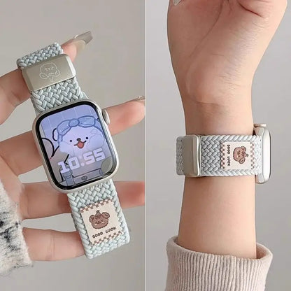 Braided Nylon Strap with Magnetic Buckle for Apple Watch 46mm 40mm 45mm 41 44mm 49mm 42mm Series Ultra 11 10 9 8