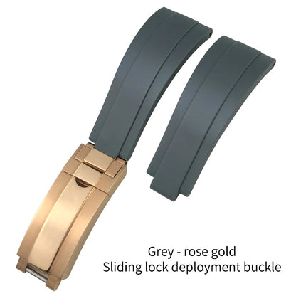 Natural Rubber Watch Strap for Rolex SUBMARINER Explorer Air King Deepsea, Soft Silicone Watch Band, High Quality, 20mm, 21mm