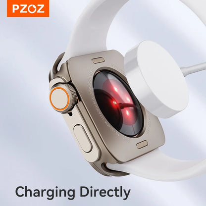 PZOZ pour iWatch Ultra 2 3 coque métallique PC couverture arrière pour Apple boîtier de montre série 11 10 9 8 7 se 6 45mm 44mm changement à Ultra 49mm