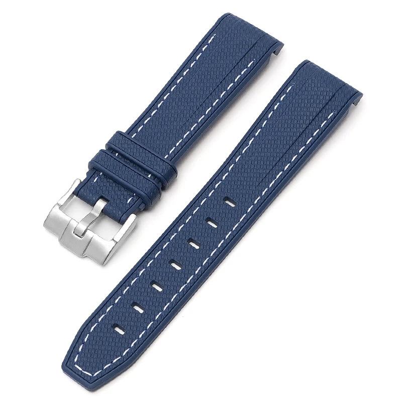Bracelet de montre en caoutchouc et Silicone, 20mm, pour Omega X Swatch Joint MoonSwatch, pour Seamaster 300, pour hommes et femmes, extrémité incurvée