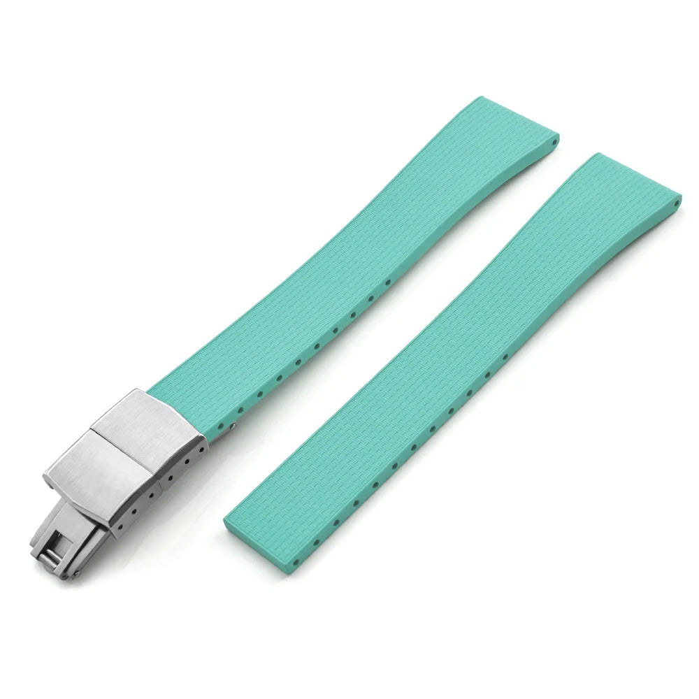 Delugs 20mm FKM Rubber CTS Watch Straps with Butterfly Buckle 4 Colors, Unique Texture, Quick Release for Brand Watches