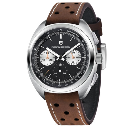 Montre Homme 39mm Chronographe à Quartz - PAGANI DS Panda Dial VK63 Saphir Sport