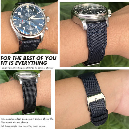 Bracelet de montre en cuir de veau pour homme, bracelet de montre en nylon, bleu, adapté pour Portofino IWC, TOP GUN, Big Pilot SPITFIRE Mark 18, 20mm, 21mm, nouveau