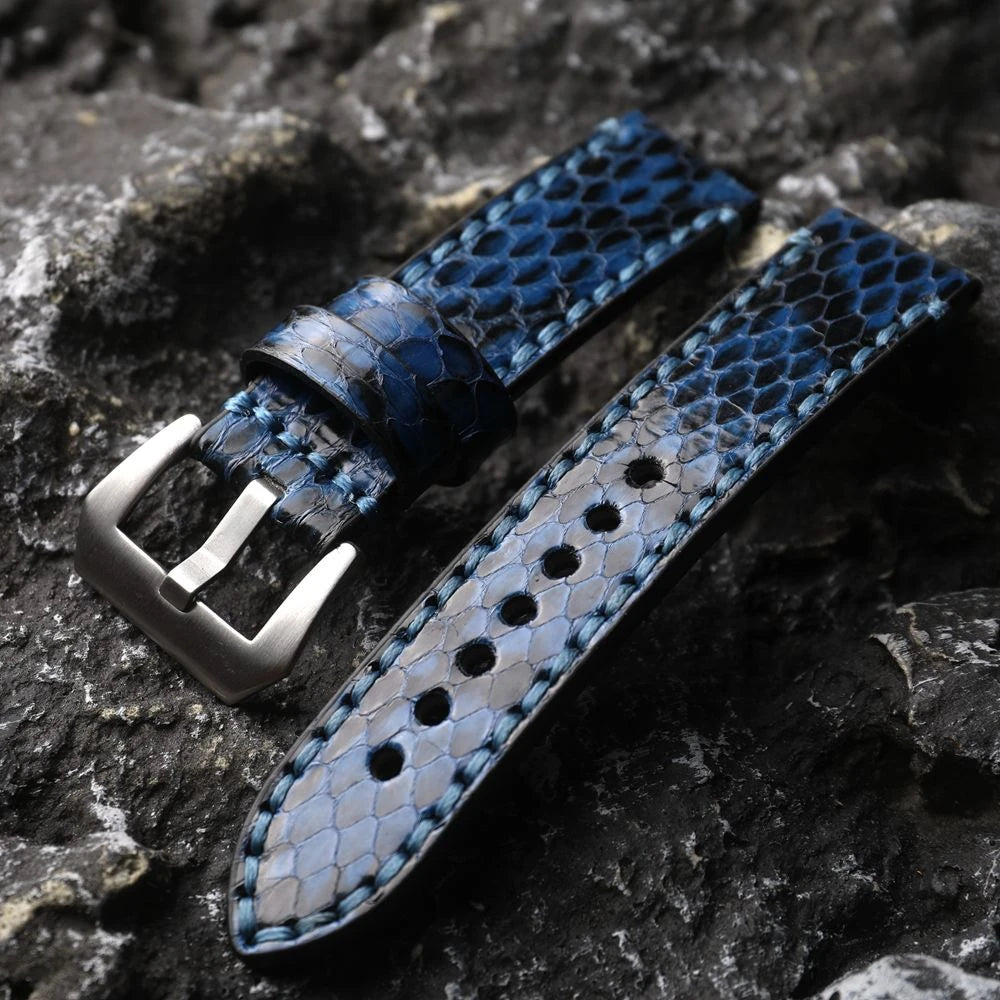 Bracciale in pelle di serpente di alta qualità fatto a mano 20MM 22MM 24MM Cinturino in pelle da uomo, bracciale vintage ispessito, adatto per uomo PAM111 441